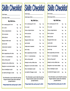 Child Development Assessment Form