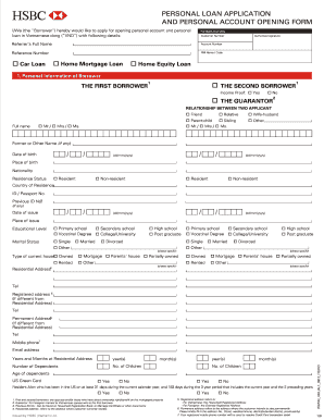 Personal Loan Application and Account Opening Form