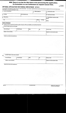 Optional Application for Federal Employment