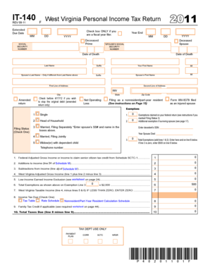 West Virginia Personal Income Tax Return