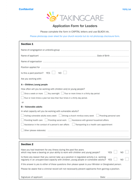 Presbyterian Church in Ireland Leader Application Form