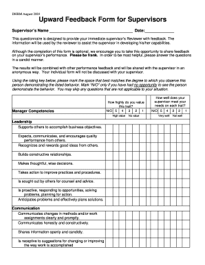 Upward Feedback Form for Supervisors