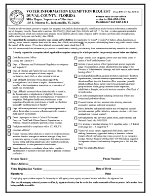 Voter Information Exemption Request Form