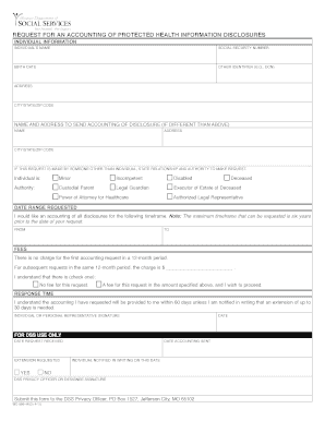 Request for Accounting of Protected Health Information Disclosures