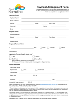 Payment Arrangement Form