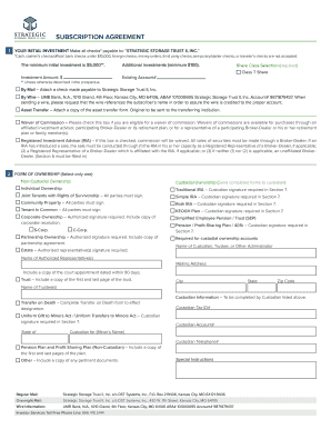 Strategic Storage Trust II Subscription Agreement