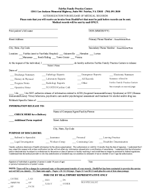 Authorization for Release of Medical Records