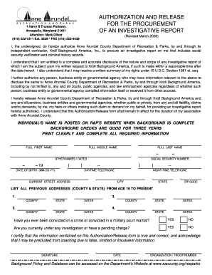 Authorization and Release for Background Check