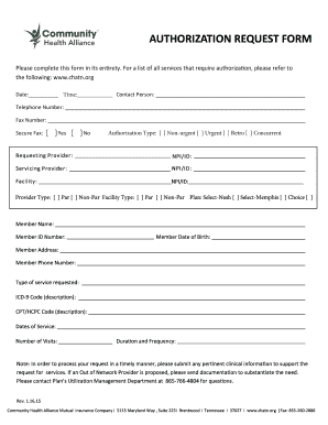 Authorization Request Form