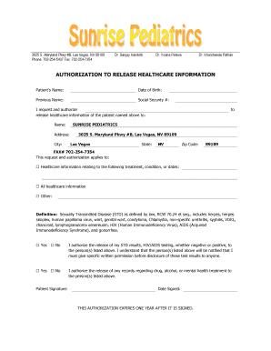Authorization to Release Healthcare Information