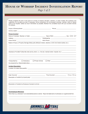 House of Worship Incident Investigation Report