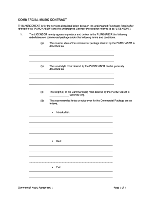 Commercial Music Agreement