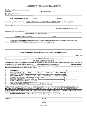 Real Estate Sale Agreement