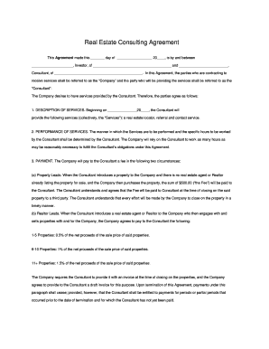 Real Estate Consulting Agreement
