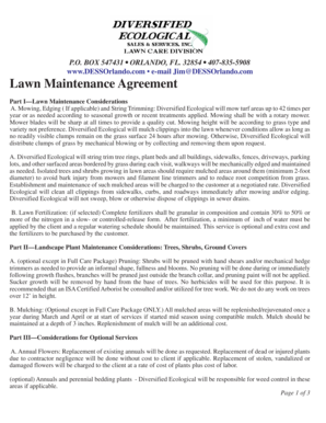 Lawn Maintenance Agreement