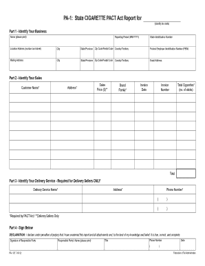 PA-1 Cigarette PACT Act Report