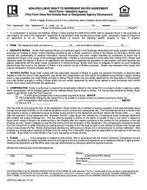 Non-Exclusive Right to Represent Buyer Agreement