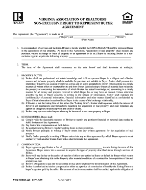 Virginia Non-Exclusive Right to Represent Buyer Agreement