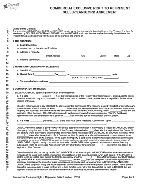 Commercial Exclusive Right to Represent Agreement
