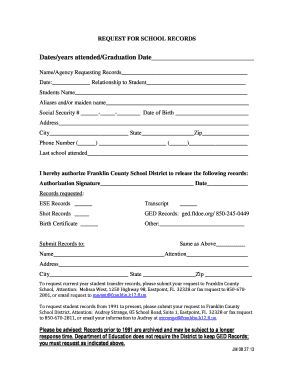 Request for School Records