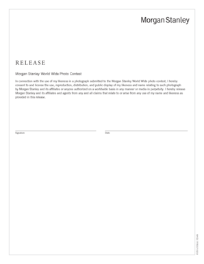 Morgan Stanley Photo Contest Release Form