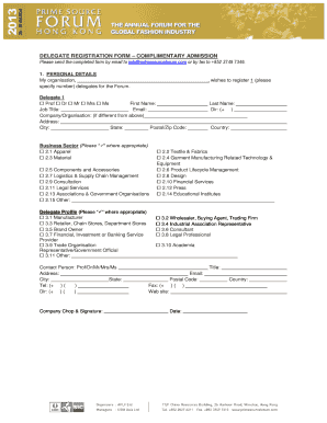 Delegate Registration Form