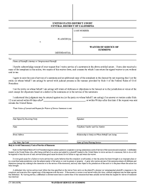 Waiver of Service of Summons