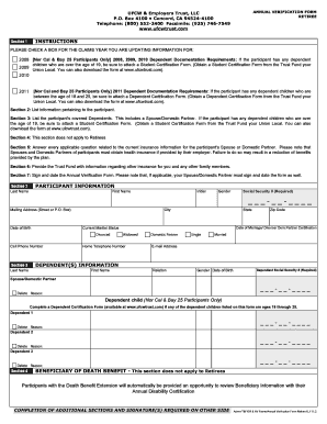 UFCW Retiree Annual Verification Form