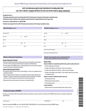 Opsumit REMS Reproductive Status Change Form
