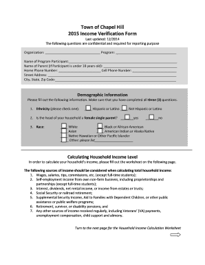 2015 Income Verification Form