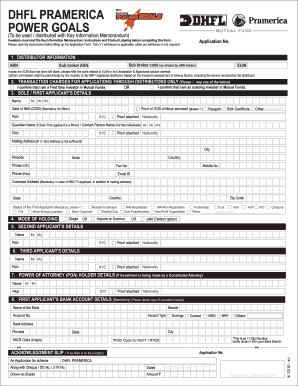 DHFL Pramerica Mutual Fund Application Form