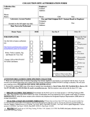 Collection Site Authorization Form