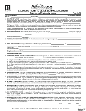 Exclusive Right-to-Lease Listing Agreement