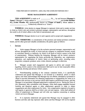 Music Management Agreement