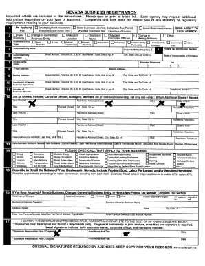 Nevada Business Registration Form
