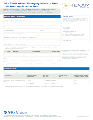 IM HEXAM Global Emerging Markets Fund Application Form