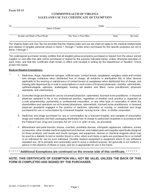 Virginia Sales and Use Tax Certificate of Exemption