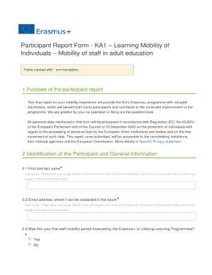 Erasmus+ Staff Mobility Report Form