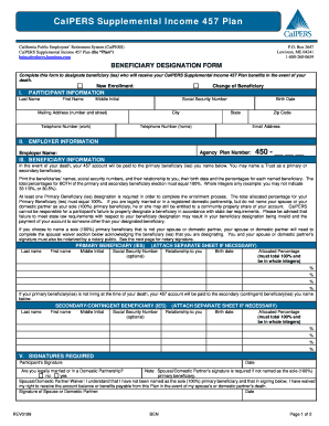CalPERS 457 Plan Beneficiary Designation Form