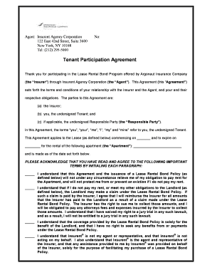 Tenant Participation Agreement