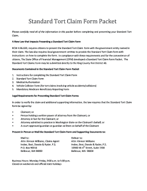 Standard Tort Claim Form