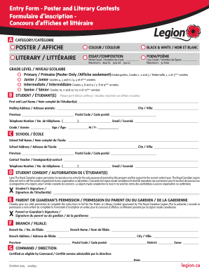 Poster and Literary Contest Entry Form