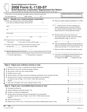 Illinois Form IL-1120-ST Small Business Tax Return