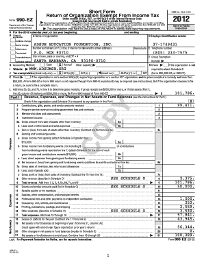 Form 990-EZ 2012