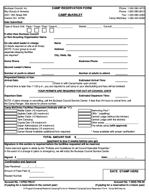 Camp Reservation Form