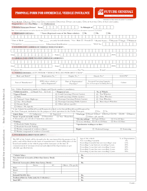 Commercial Vehicle Insurance Proposal Form