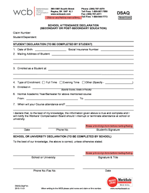 School Attendance Declaration Form