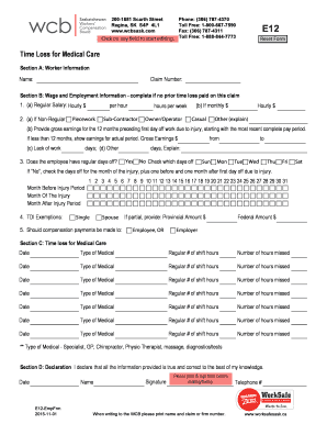 Workers' Compensation Time Loss Form