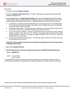 Request for Reimbursement Health Flexible Spending Account