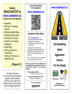 Road Watch Citizen Report Form